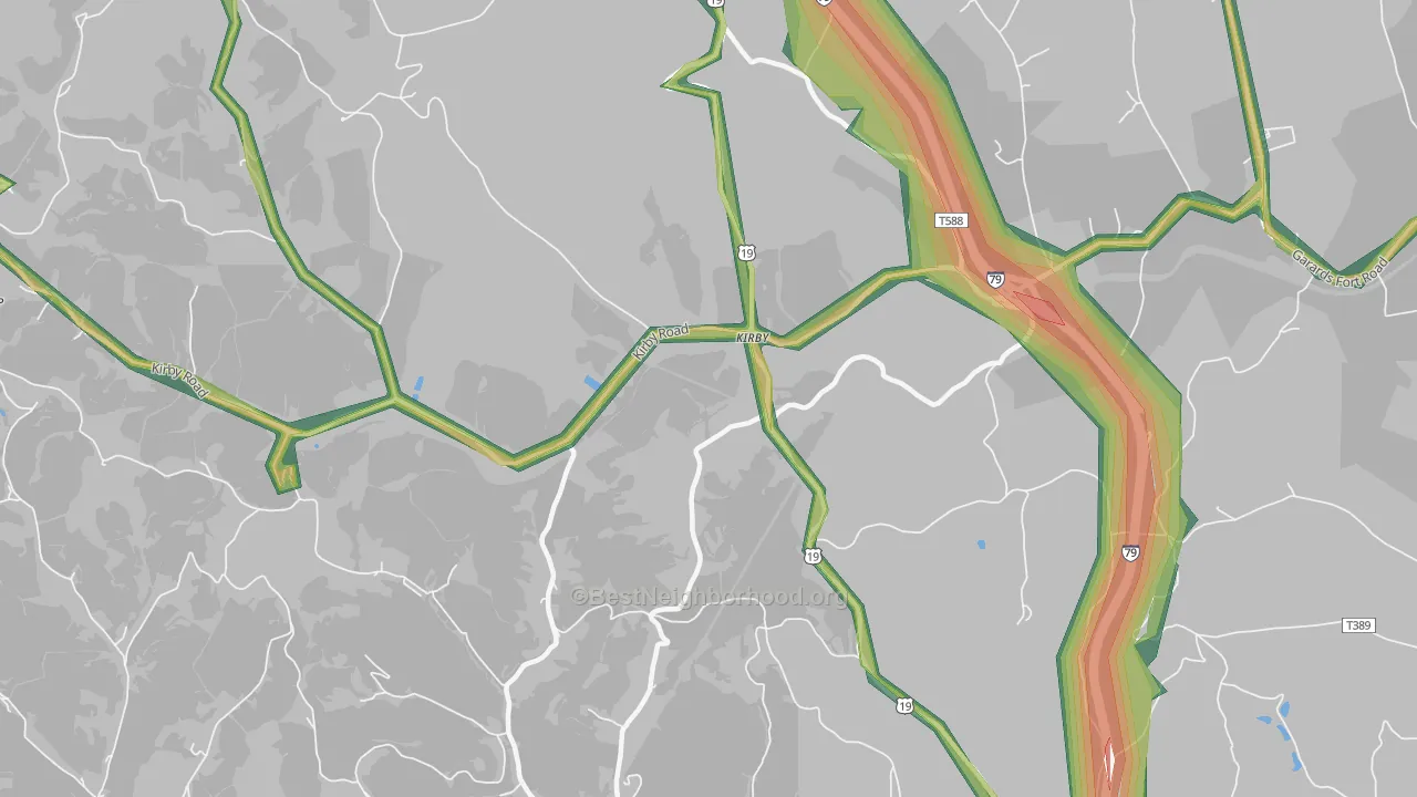 Kirby, PA Map of Noise Levels in Kirby