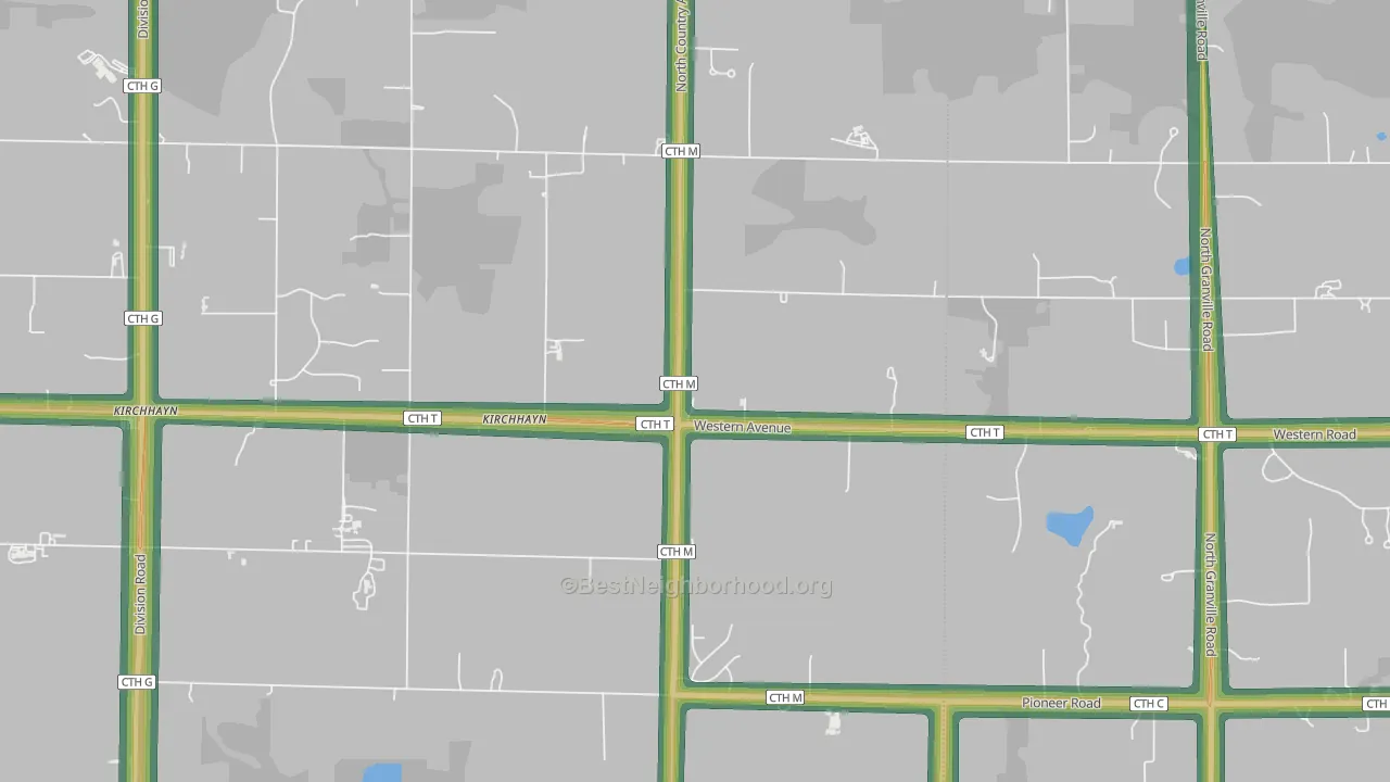Kirchhayn, WI Map of Noise Levels in Kirchhayn
