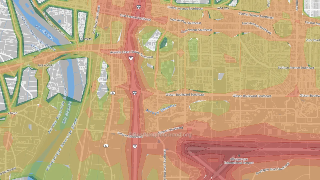 Kirtland Community, Albuquerque, NM Map of Noise Levels in Kirtland Community