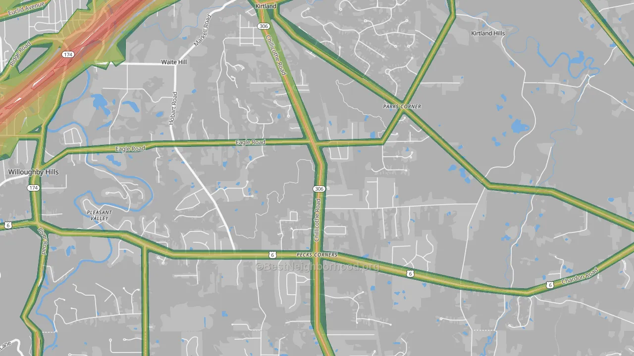 Kirtland, OH Map of Noise Levels in Kirtland
