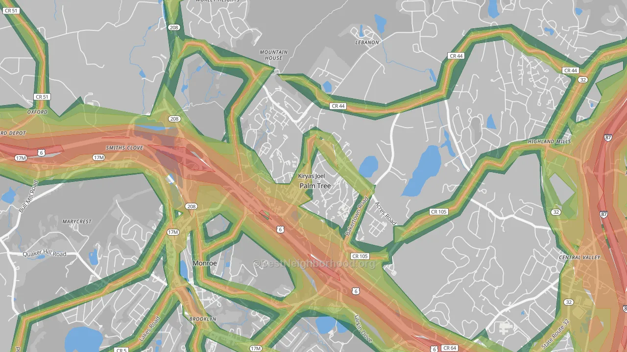 Kiryas Joel, NY Map of Noise Levels in Kiryas Joel