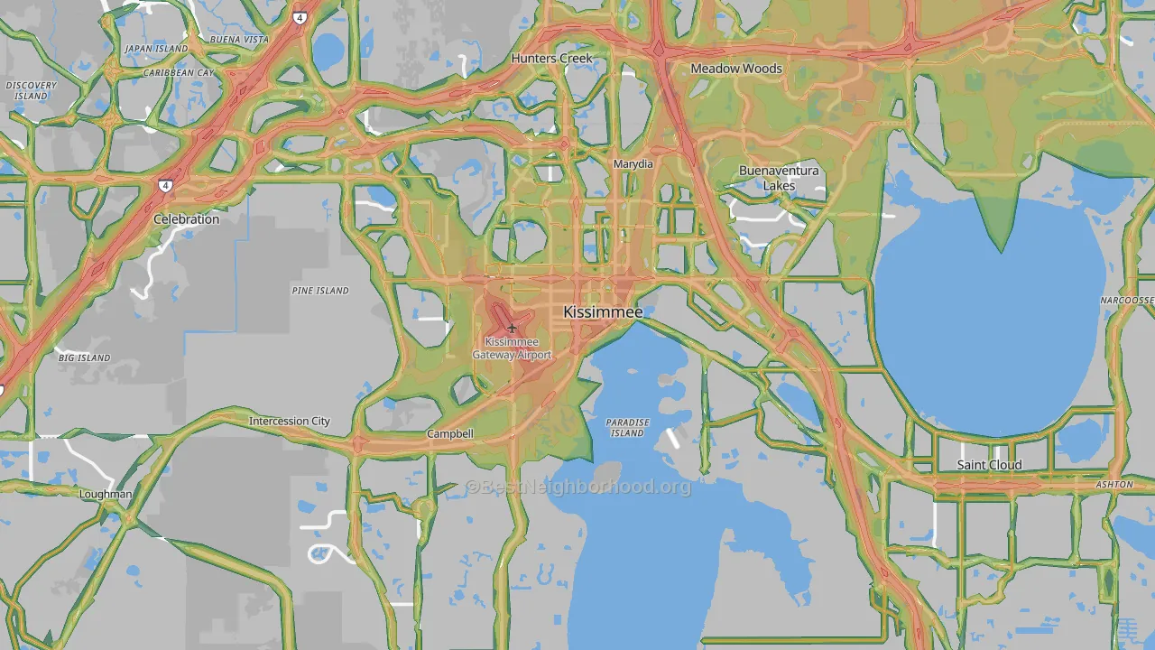 Kissimmee, FL Map of Noise Levels in Kissimmee