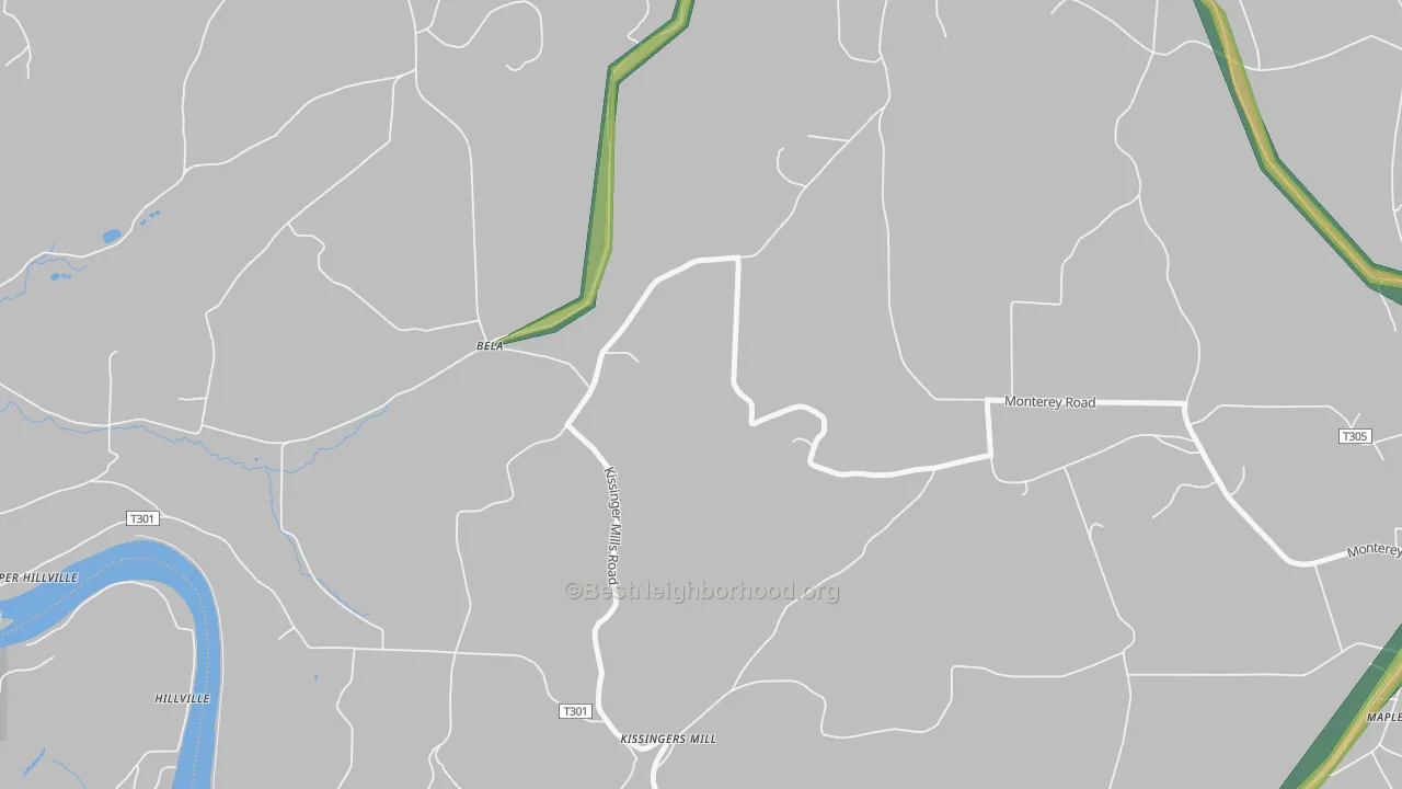Kissingers Mill, PA Map of Noise Levels in Kissingers Mill