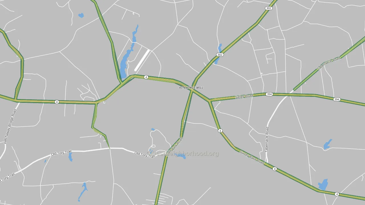 Kitchings Mill, SC Map of Noise Levels in Kitchings Mill