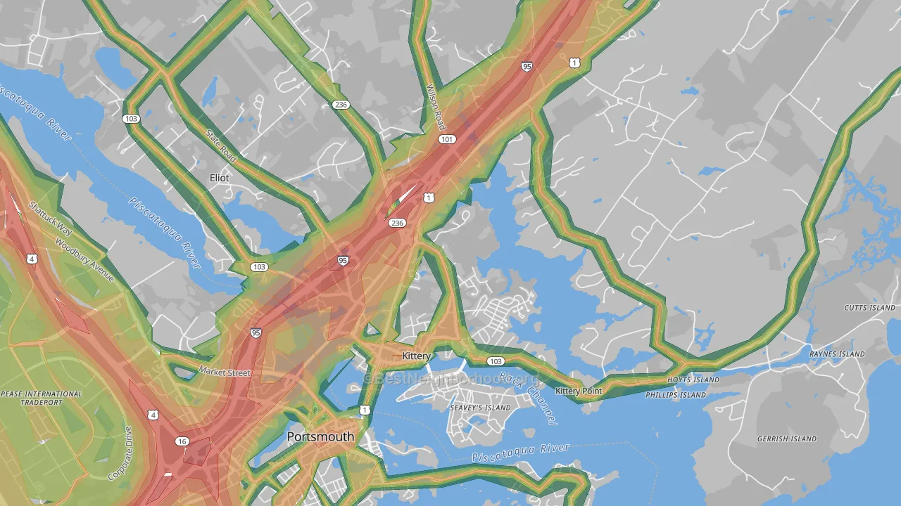 Kittery, ME Map of Noise Levels in Kittery