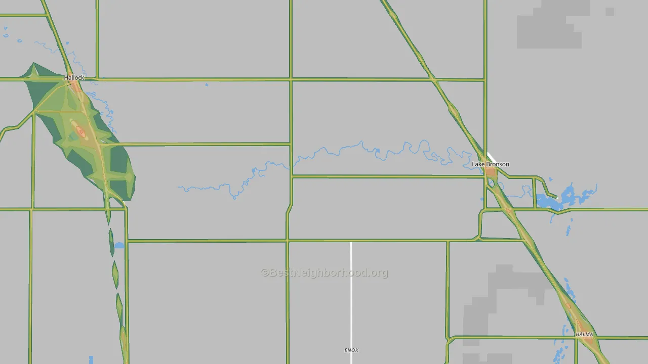 Kittson County, MN Map of Noise Levels in Kittson County
