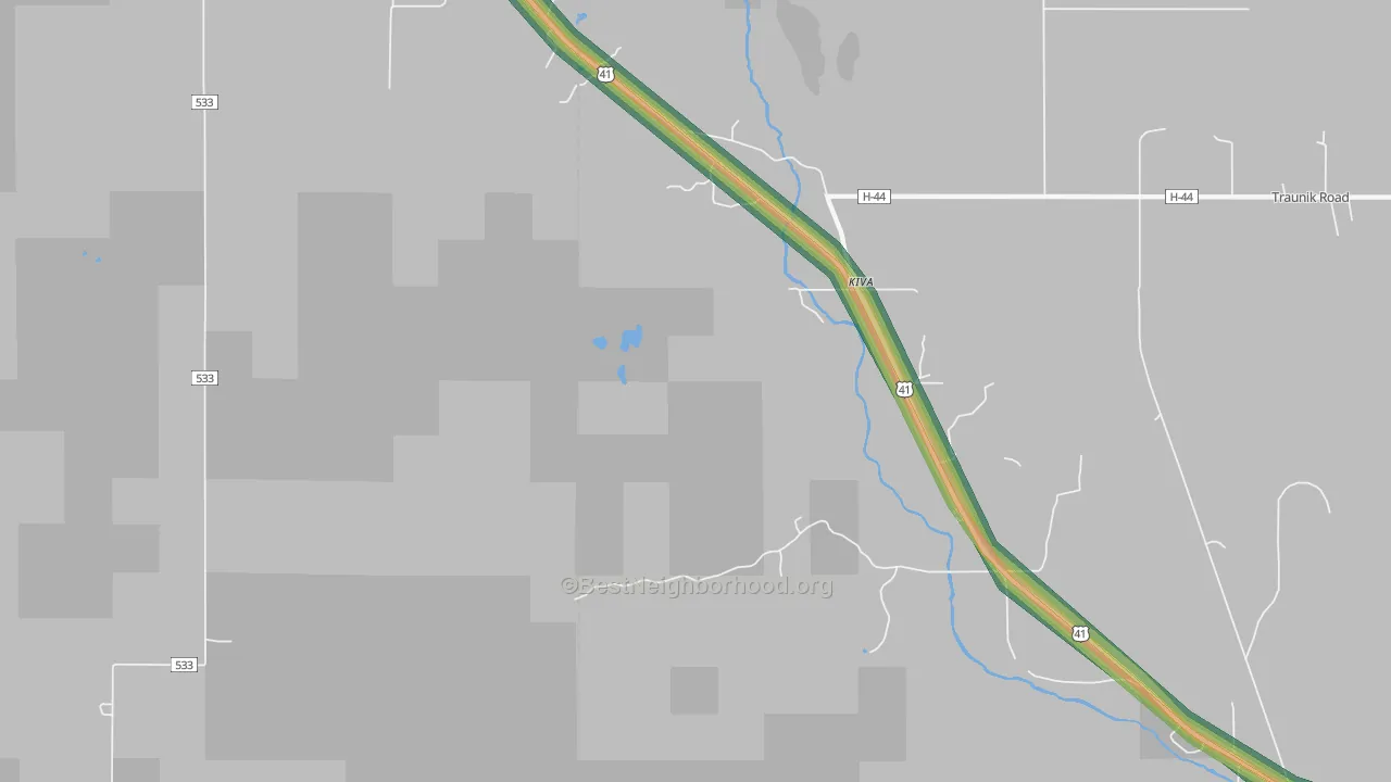 Kiva, MI Map of Noise Levels in Kiva