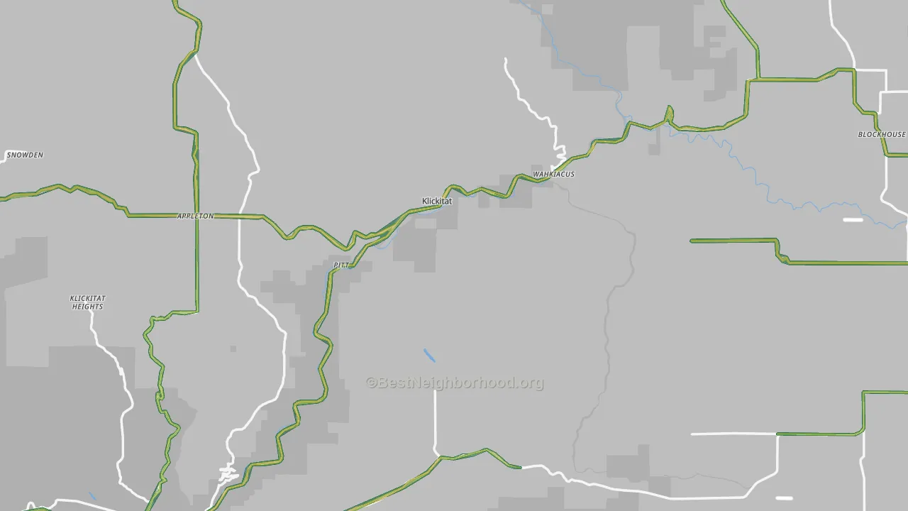 Klickitat County, WA Map of Noise Levels in Klickitat County