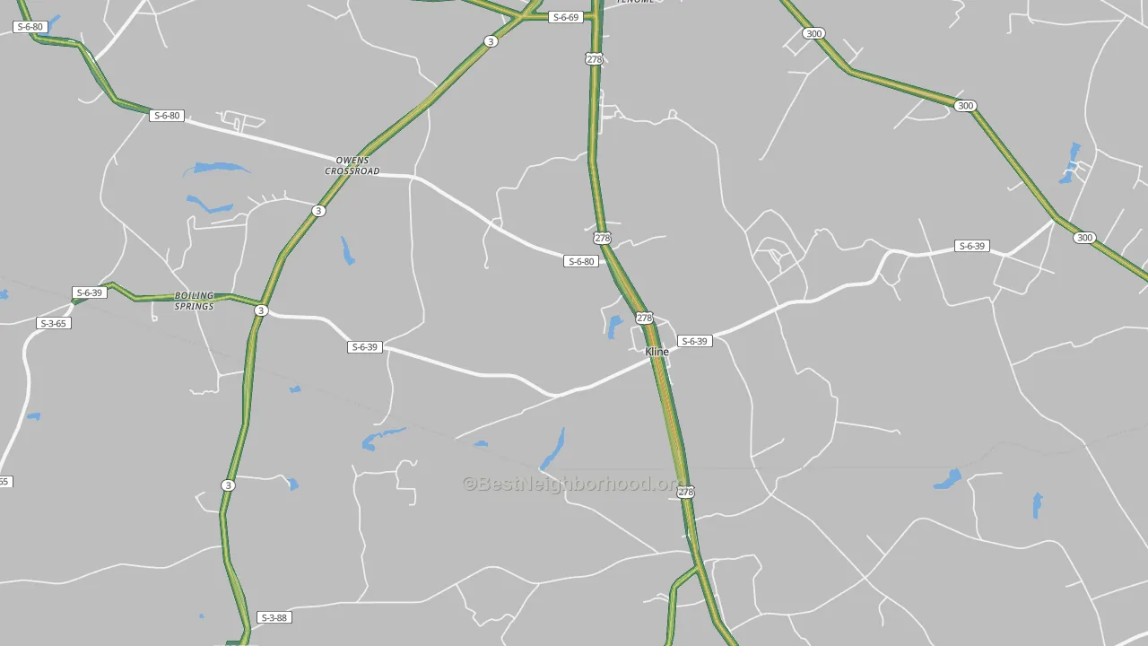 Kline, SC Map of Noise Levels in Kline