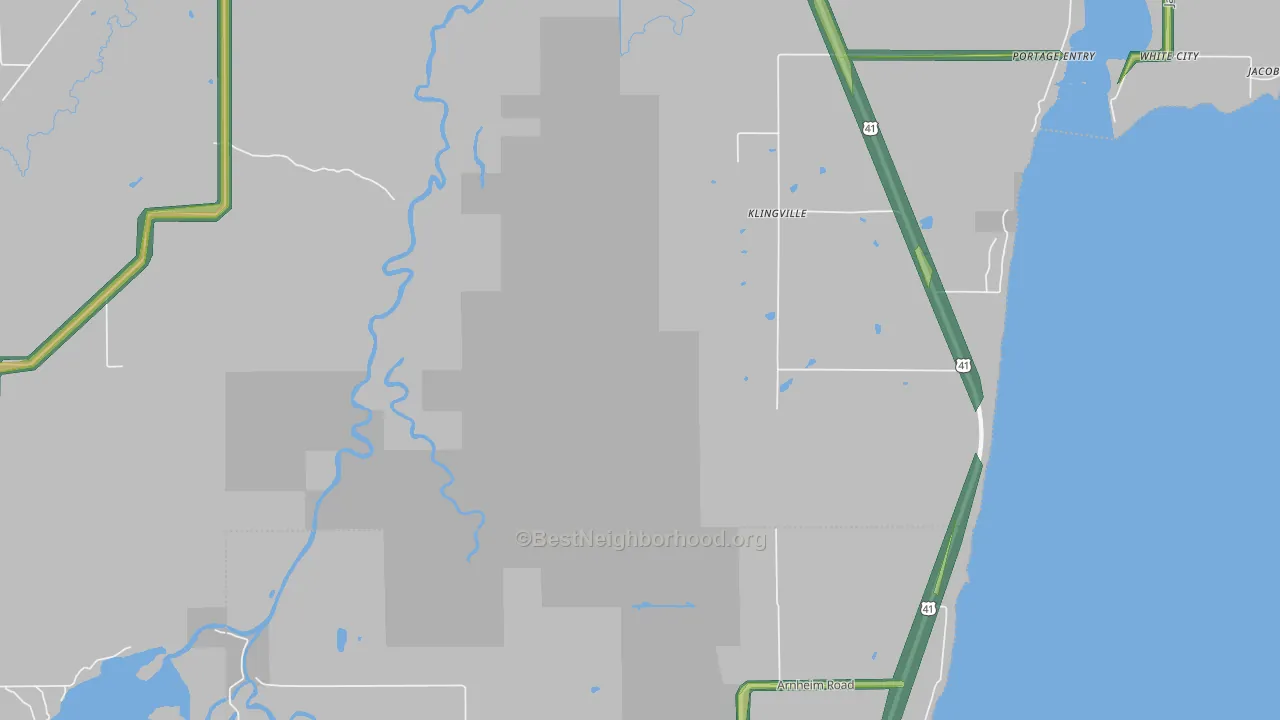 Klingville, MI Map of Noise Levels in Klingville