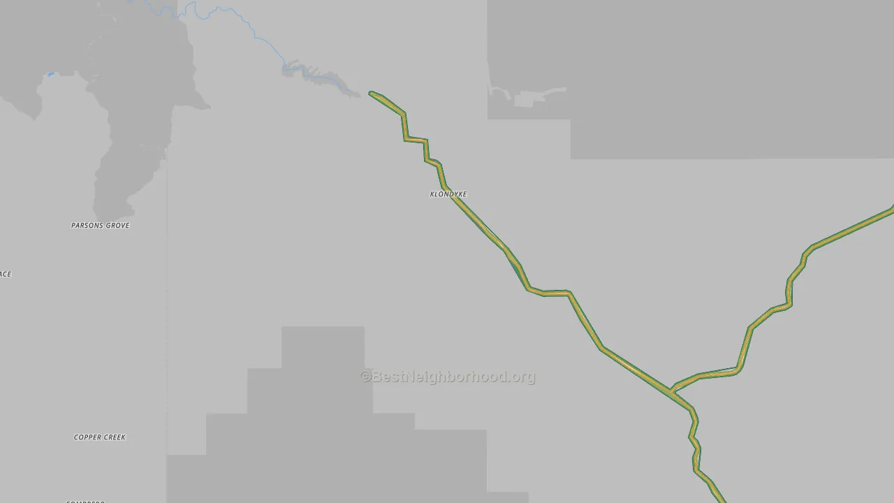 Klondyke, AZ Map of Noise Levels in Klondyke