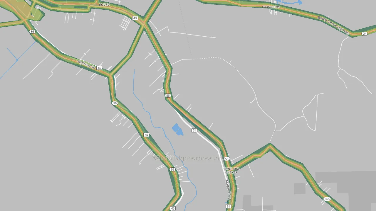 Klondyke, LA Map of Noise Levels in Klondyke