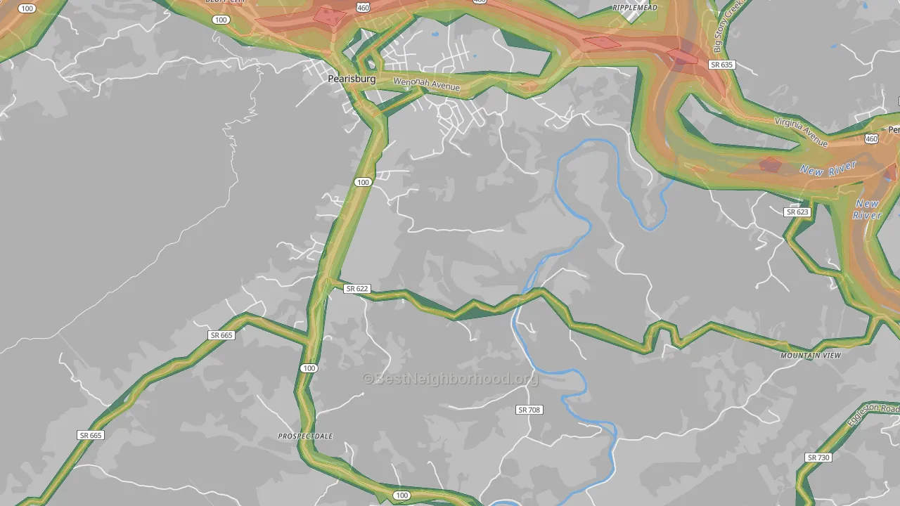 Klotz, VA Map of Noise Levels in Klotz
