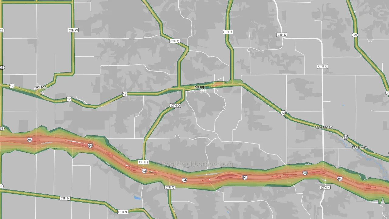 Knapp, WI Map of Noise Levels in Knapp