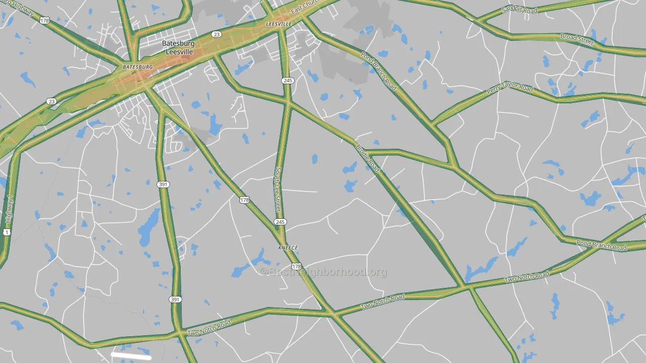 Kneece, SC Map of Noise Levels in Kneece