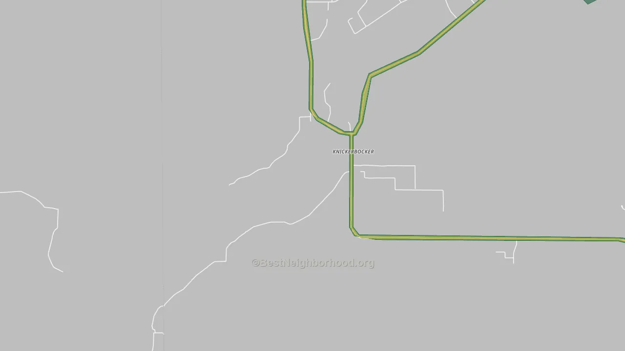 Knickerbocker, TX Map of Noise Levels in Knickerbocker