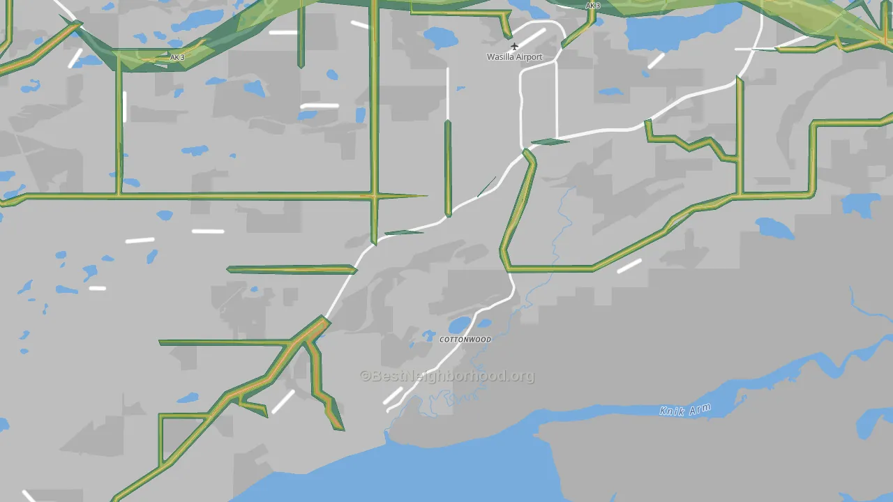 Knik-Fairview, AK Map of Noise Levels in Knik-Fairview