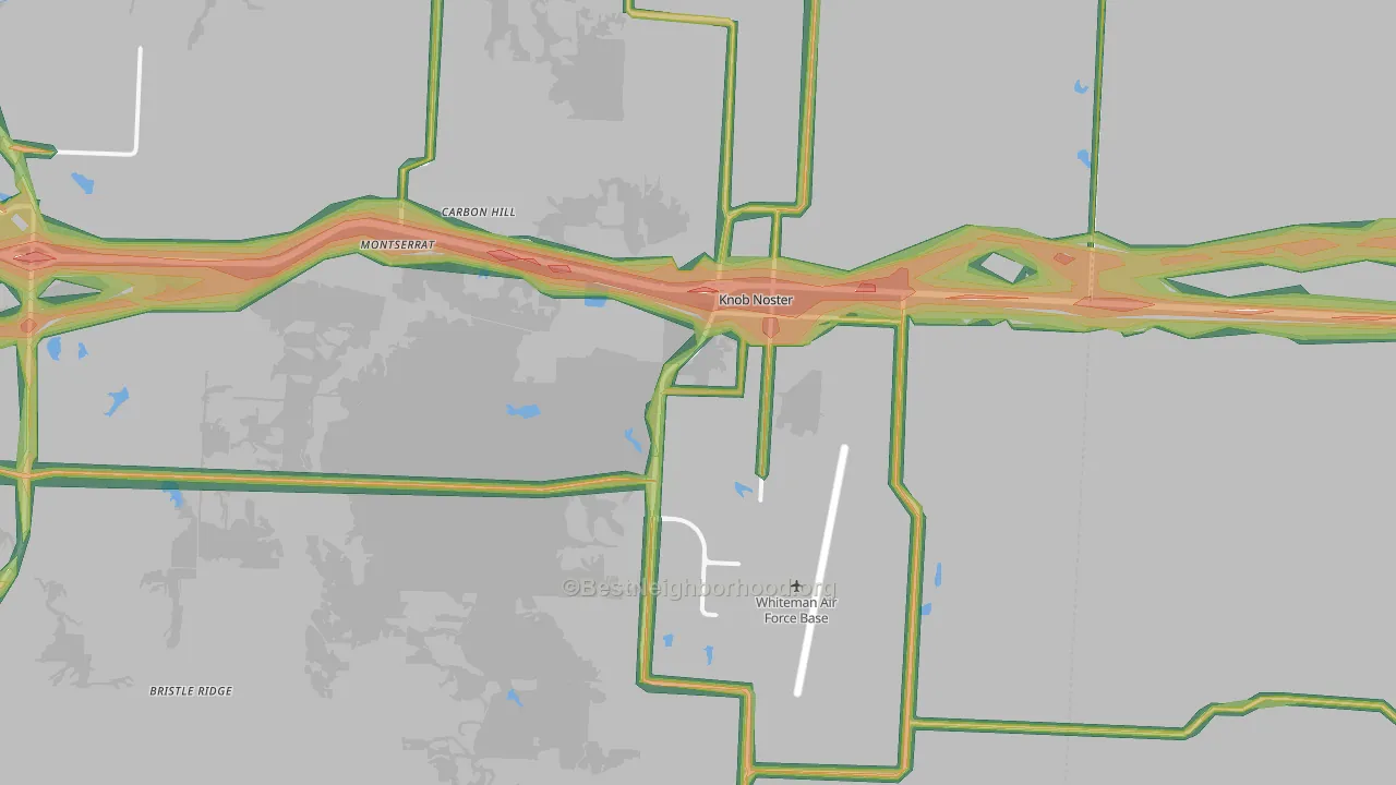 Knob Noster, MO Map of Noise Levels in Knob Noster