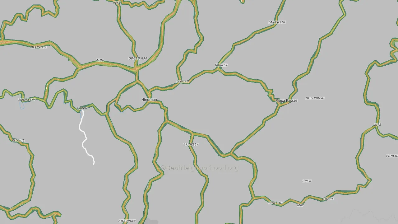 Knott County, KY Map of Noise Levels in Knott County