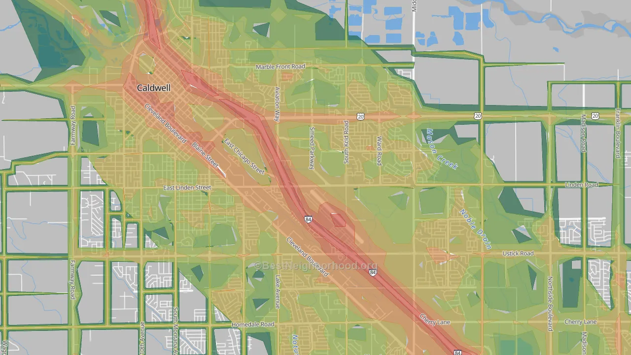Knowlton Heights, ID Map of Noise Levels in Knowlton Heights