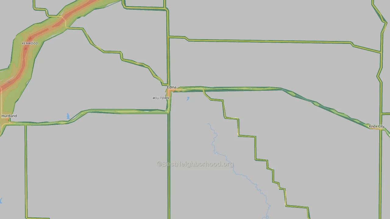 Knox County, MO Map of Noise Levels in Knox County