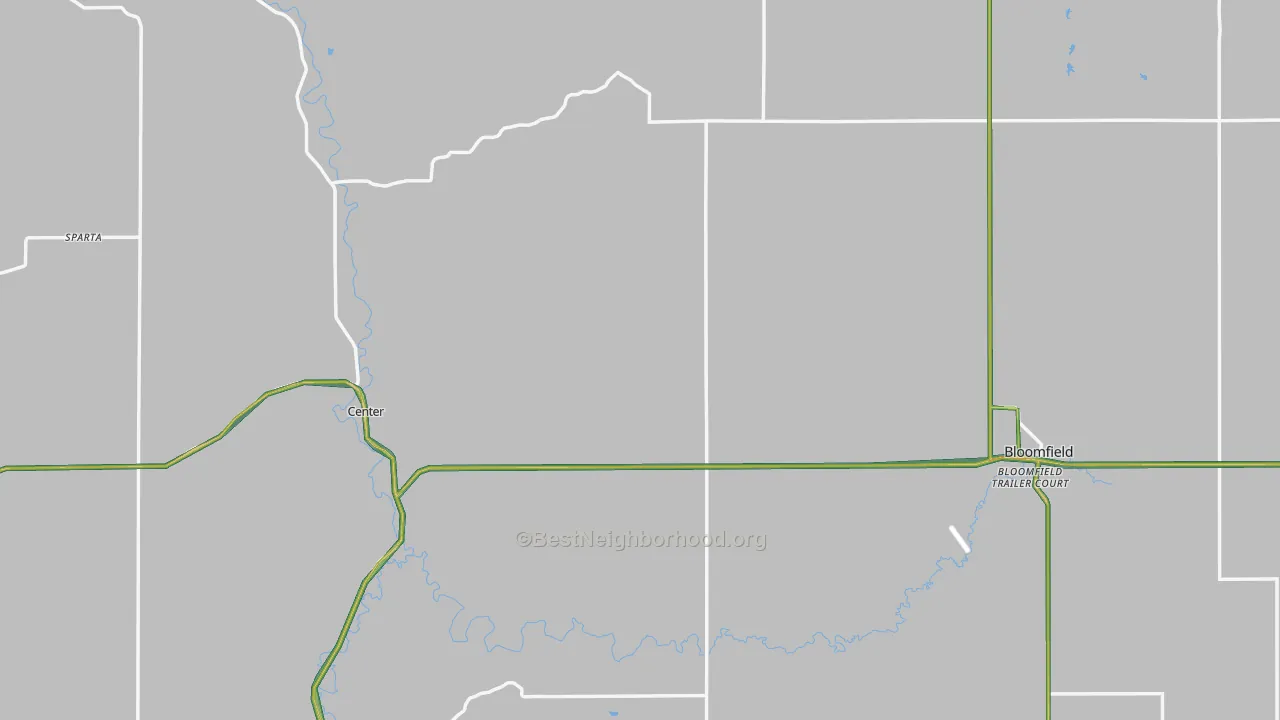 Knox County, NE Map of Noise Levels in Knox County