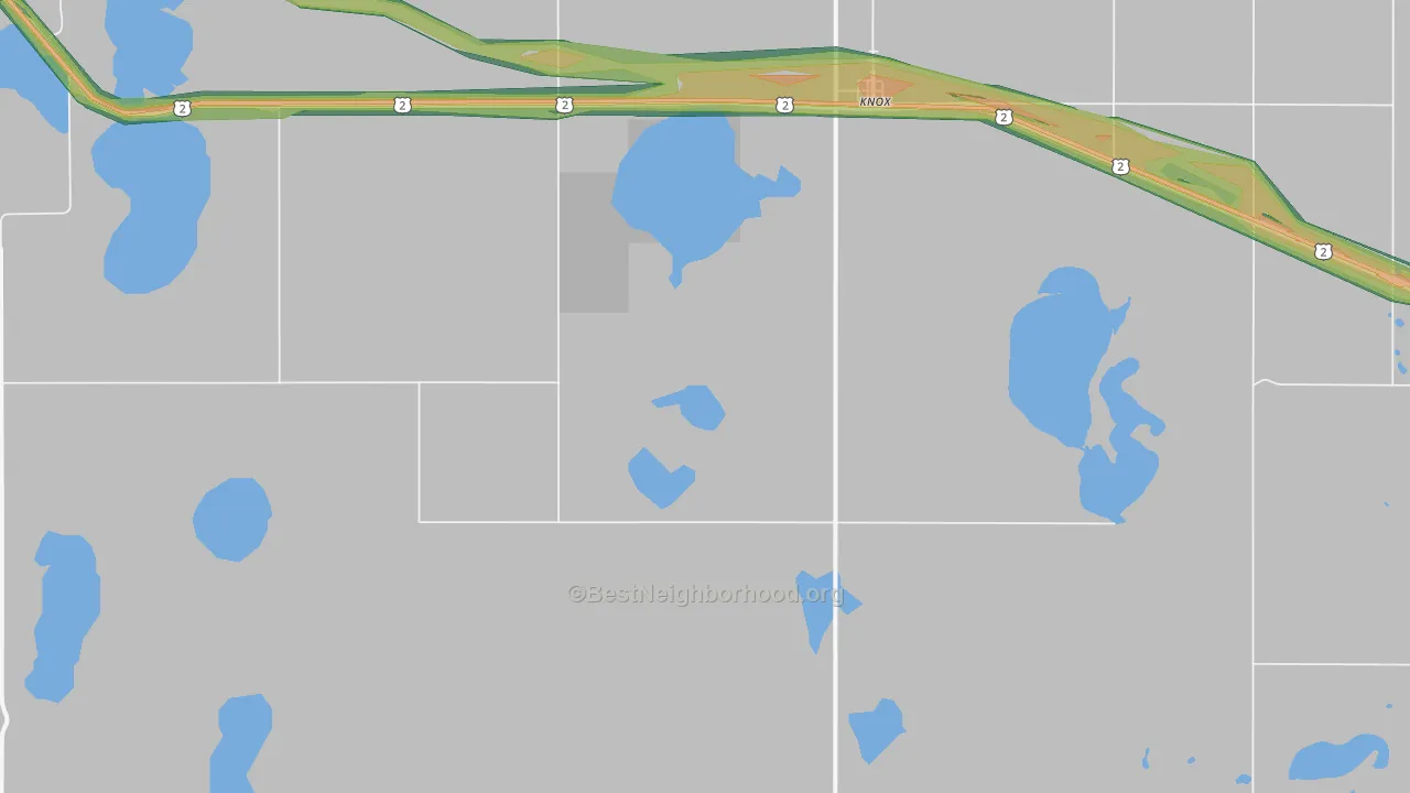 Knox, ND Map of Noise Levels in Knox