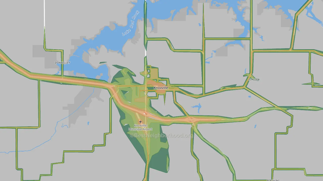 Knoxville, IA Map of Noise Levels in Knoxville