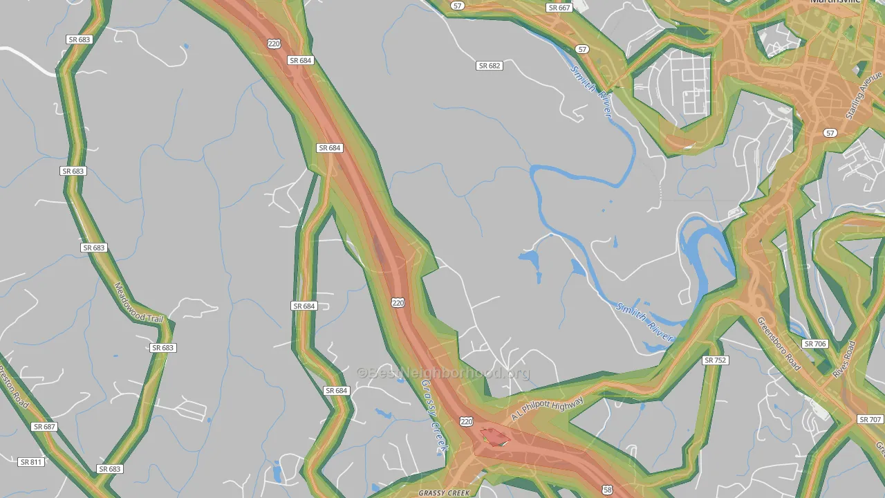 Koehler, VA Map of Noise Levels in Koehler