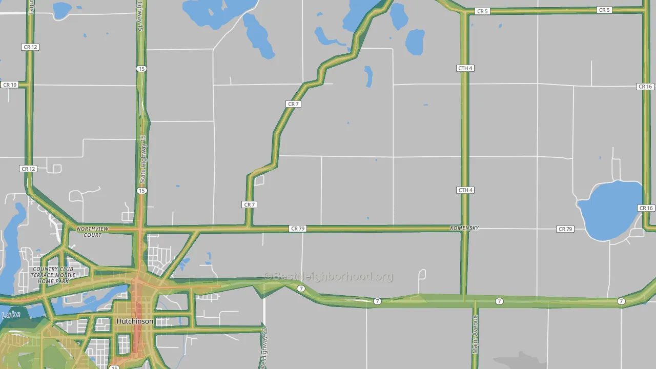 Komensky, MN Map of Noise Levels in Komensky