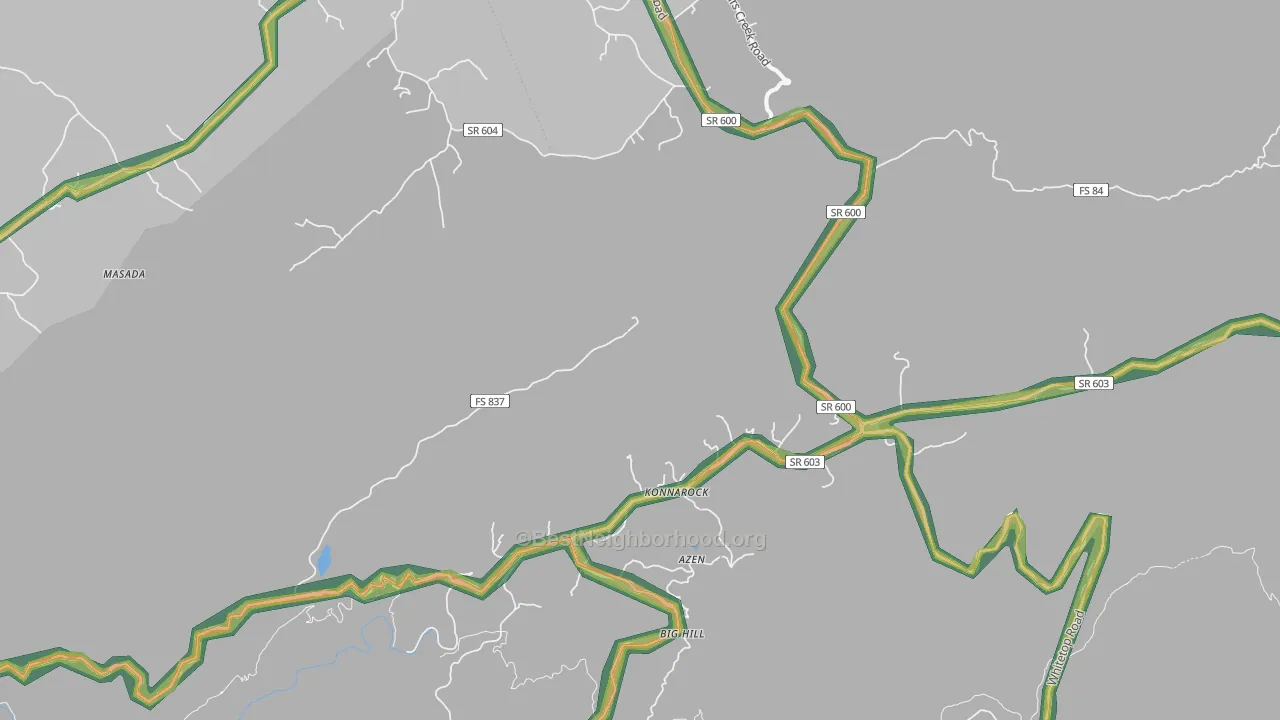Konnarock, VA Map of Noise Levels in Konnarock