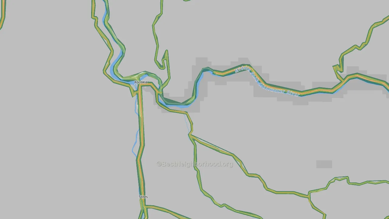 Kooskia, ID Map of Noise Levels in Kooskia
