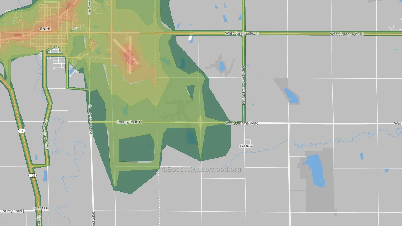 Kramer, NE Map of Noise Levels in Kramer