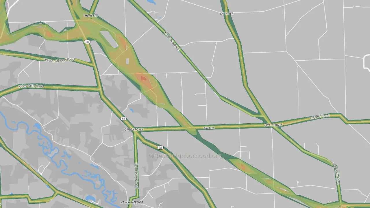 Kremis, PA Map of Noise Levels in Kremis