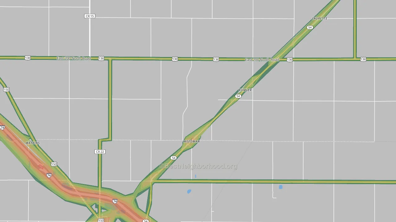 Kumler, IL Map of Noise Levels in Kumler