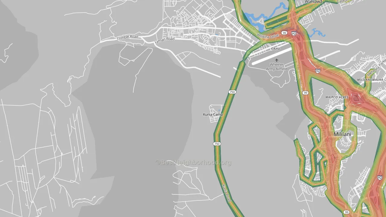 Kunia, HI Map of Noise Levels in Kunia