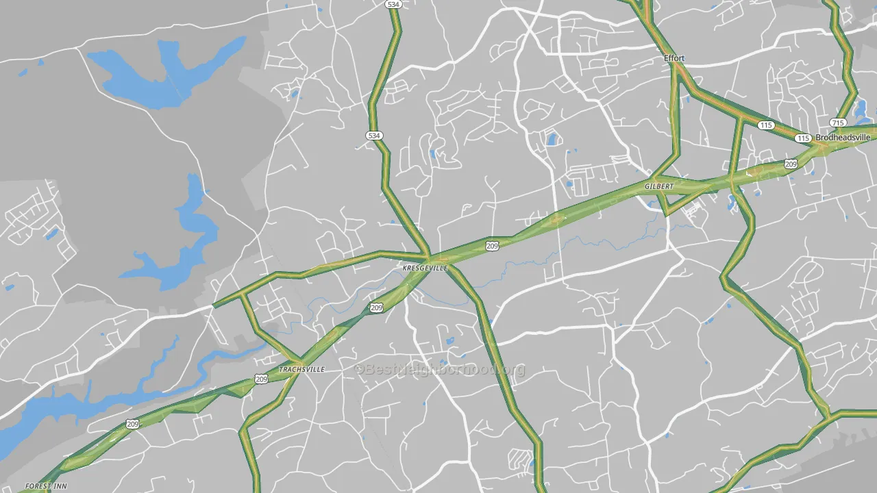 Kunkletown, PA Map of Noise Levels in Kunkletown