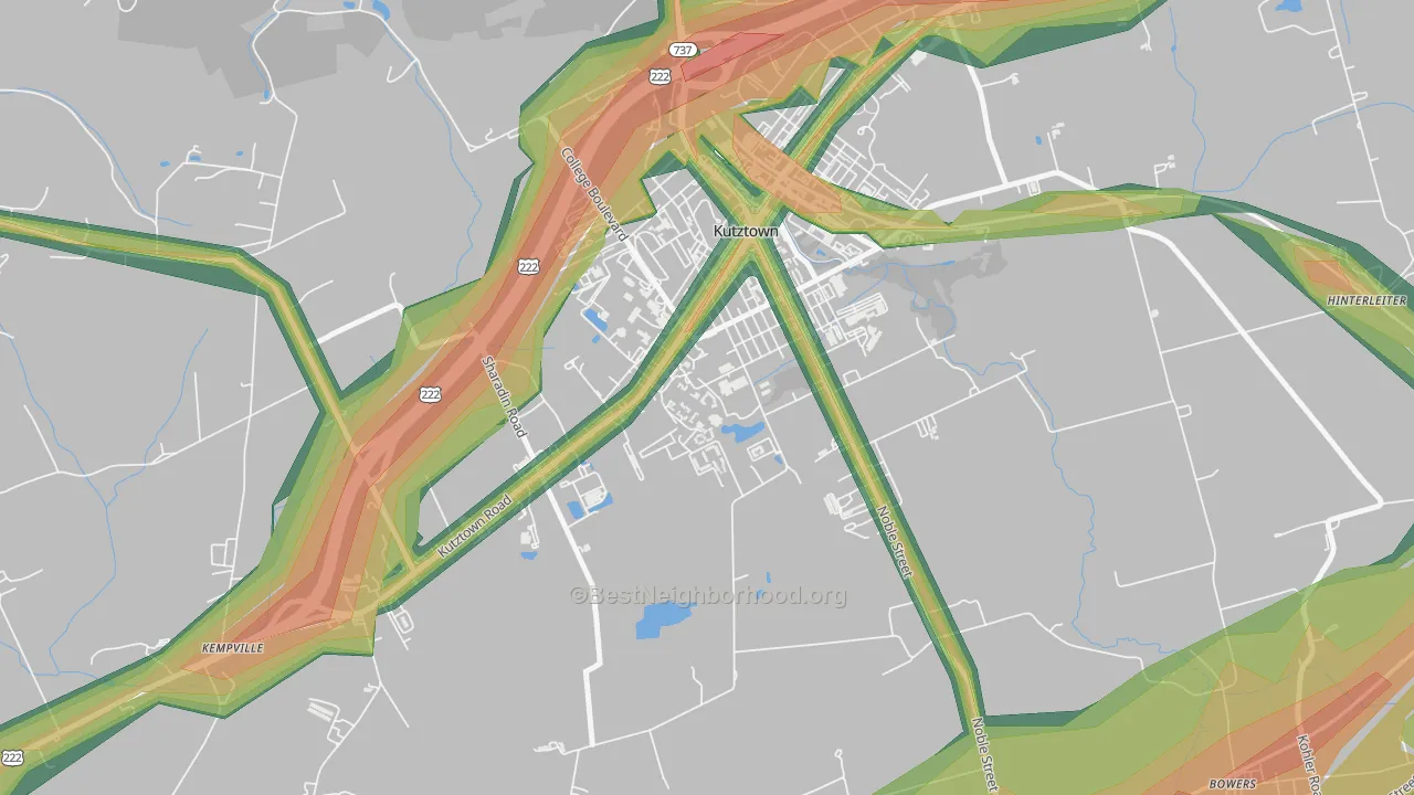 Kutztown University, PA Map of Noise Levels in Kutztown University