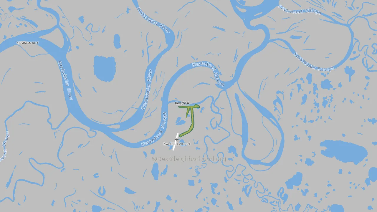 Kwethluk, AK Map of Noise Levels in Kwethluk