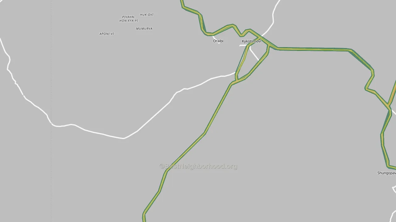 Kykotsmovi Village, AZ Map of Noise Levels in Kykotsmovi Village