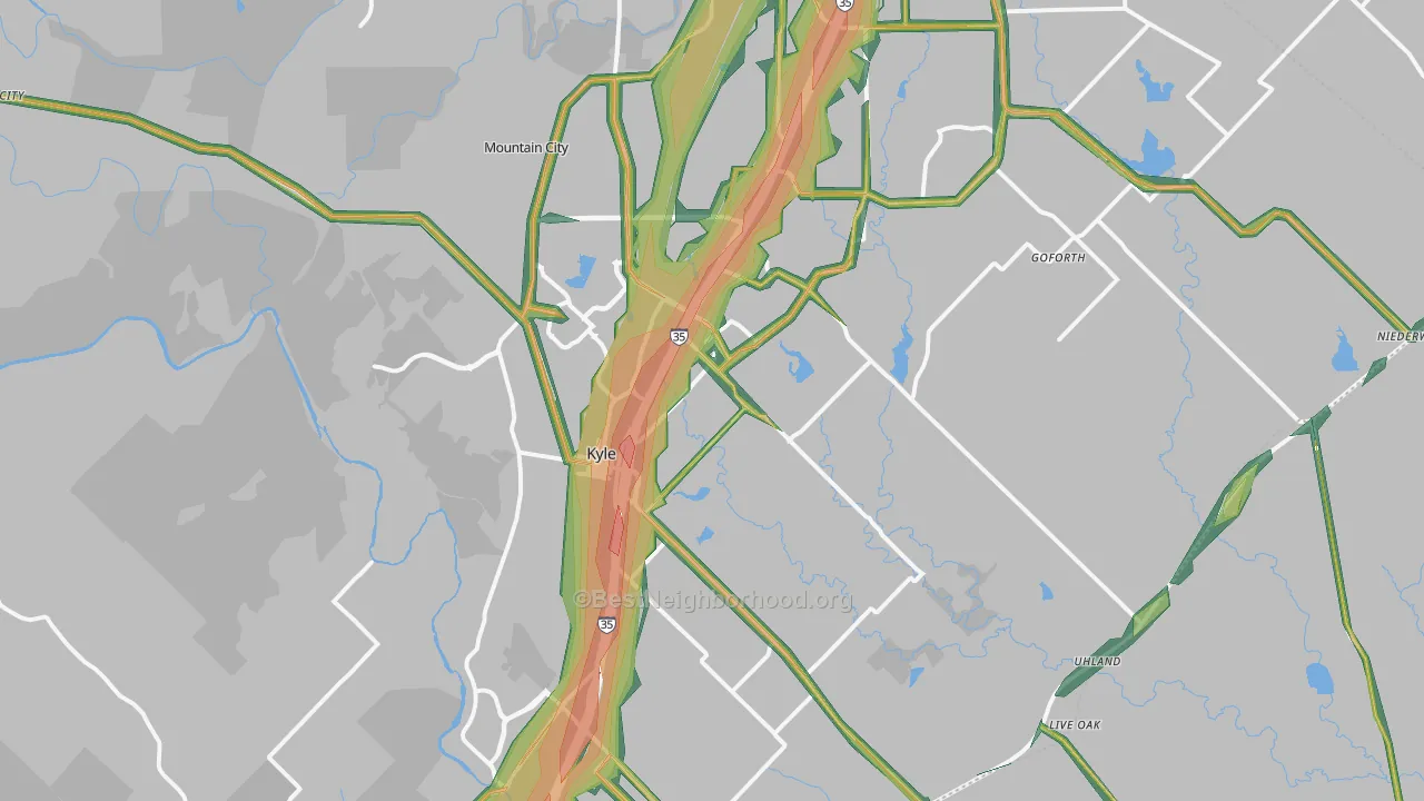 Kyle, TX Map of Noise Levels in Kyle