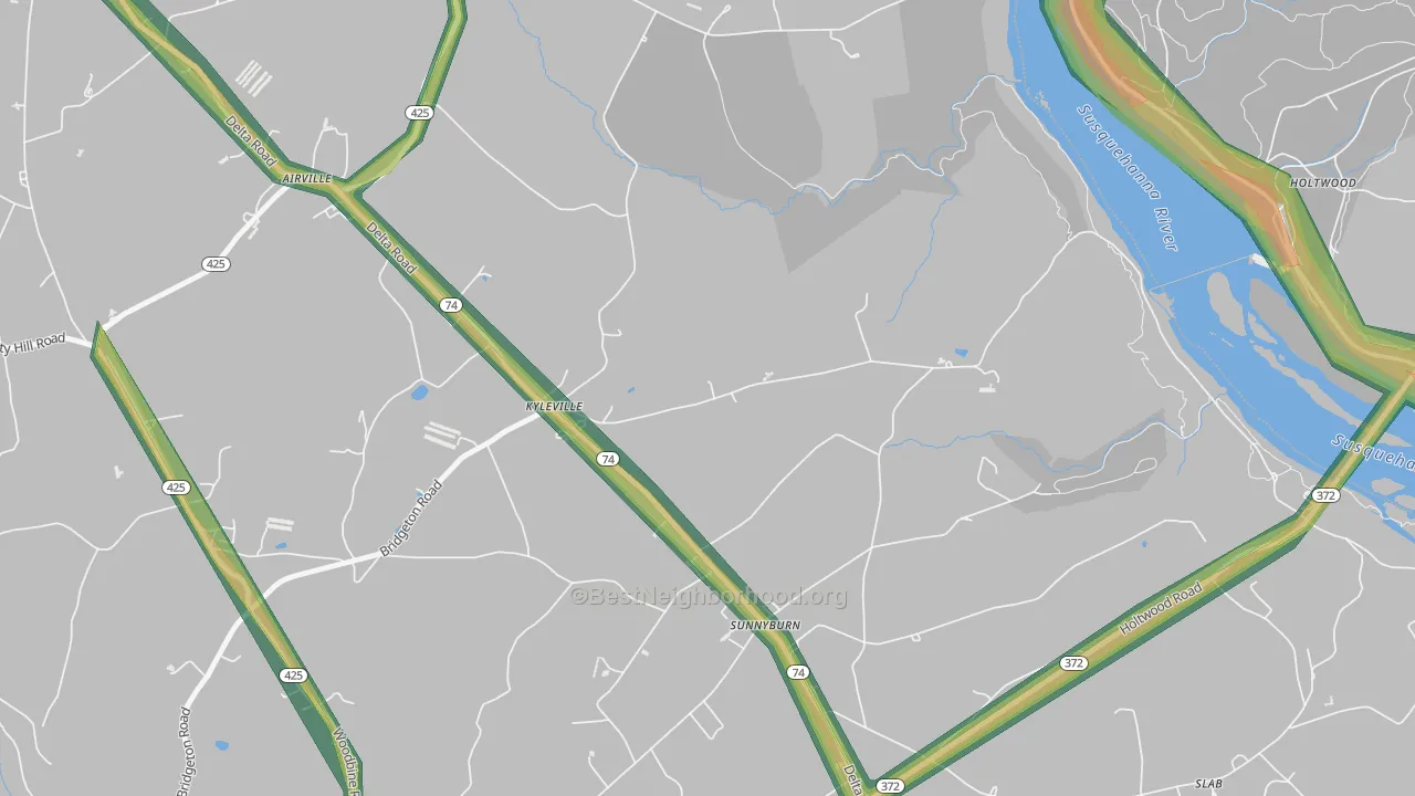Kyleville, PA Map of Noise Levels in Kyleville