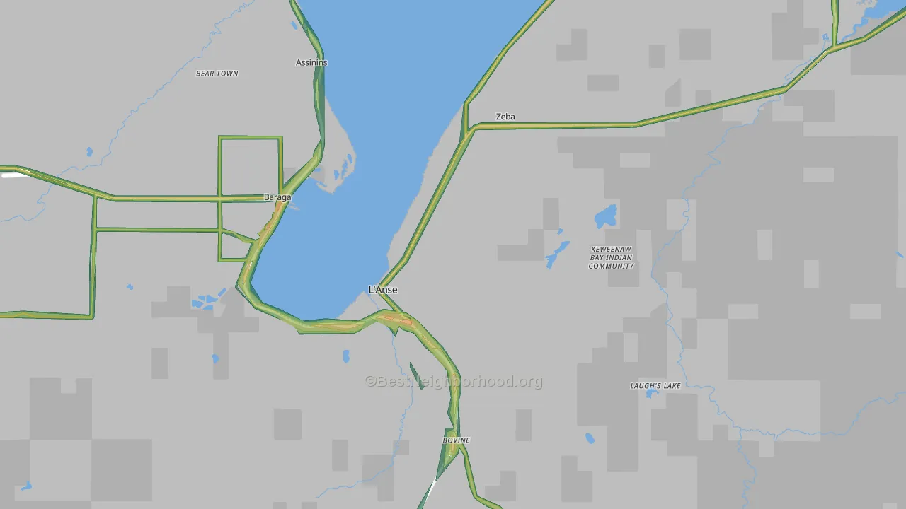 L'Anse, MI Map of Noise Levels in L'Anse