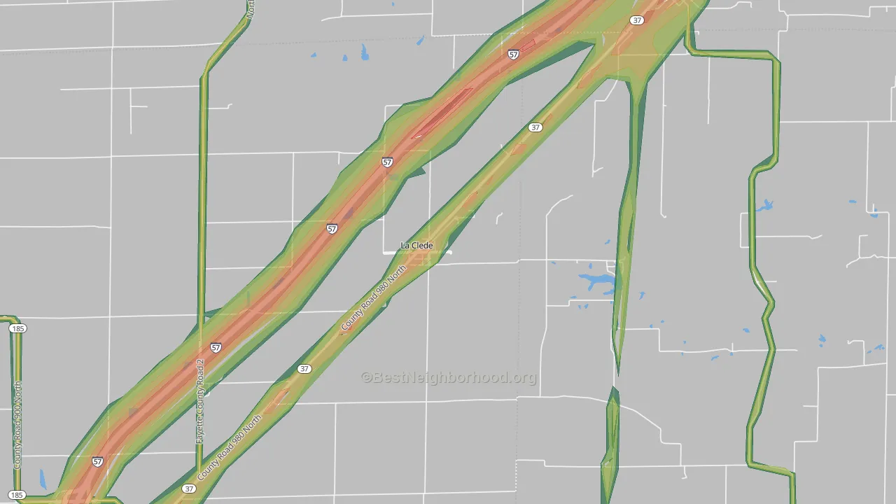 La Clede, IL Map of Noise Levels in La Clede