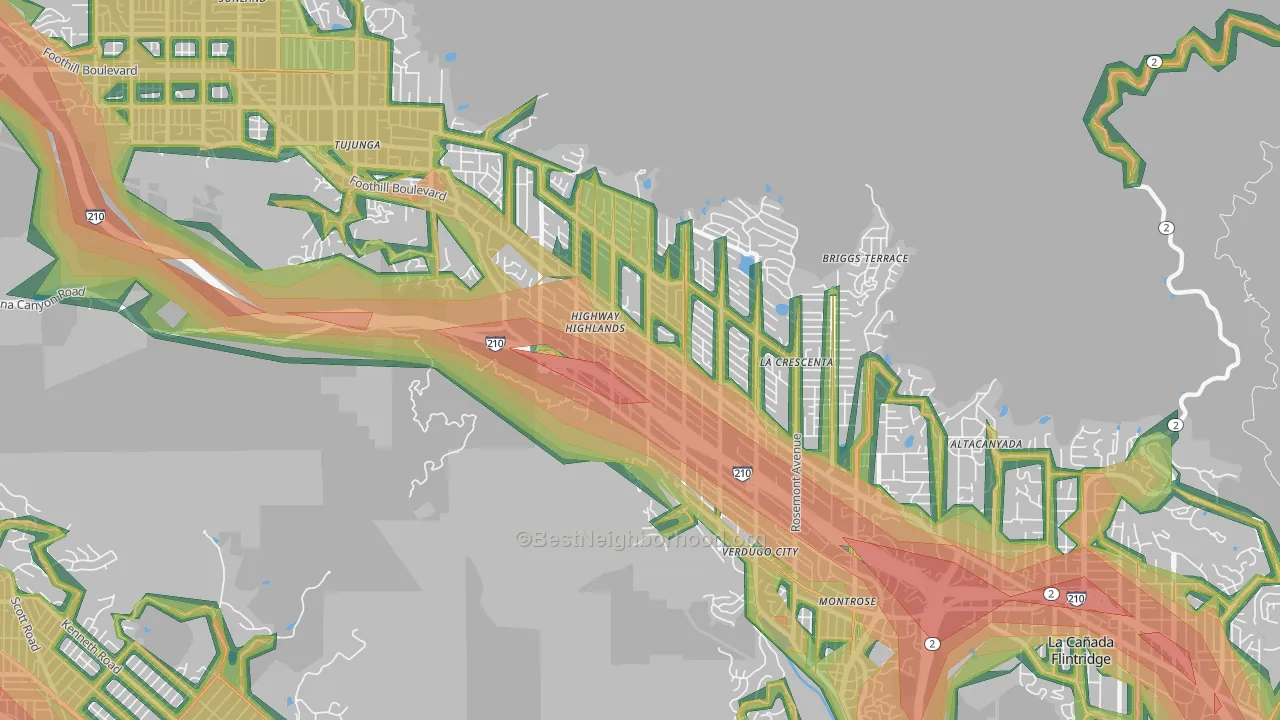 La Crescenta, CA Map of Noise Levels in La Crescenta