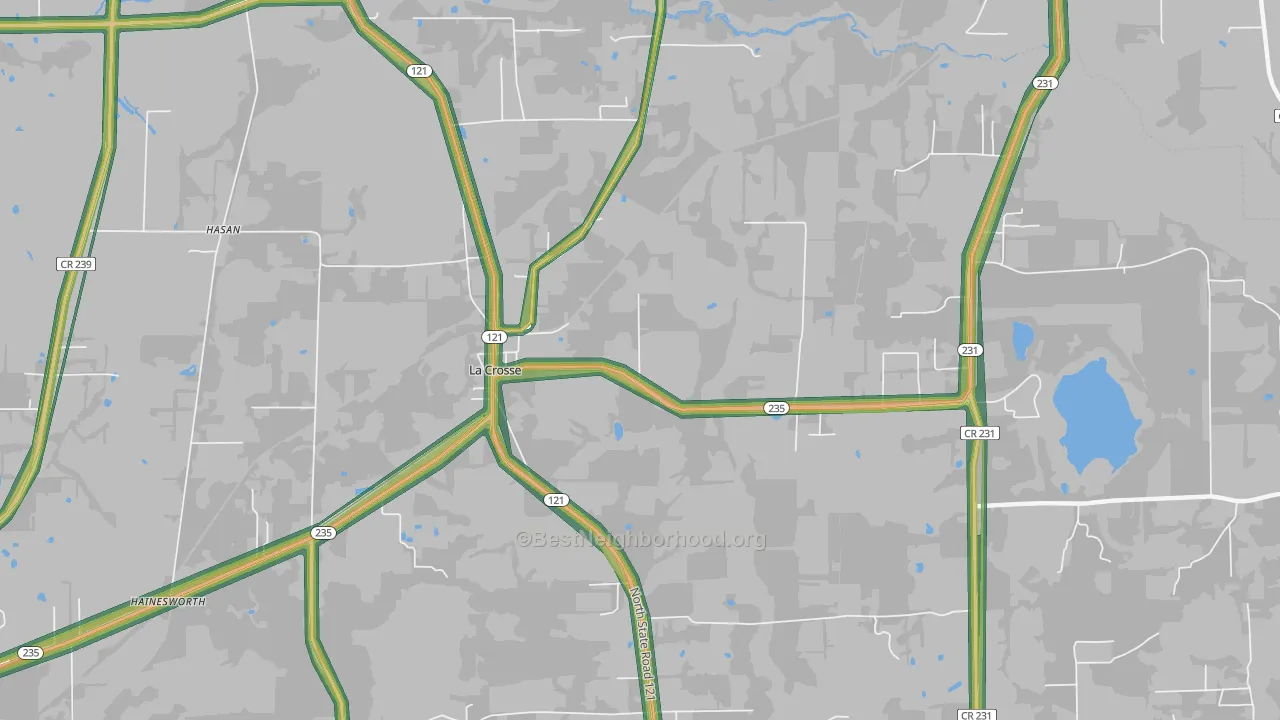 La Crosse, FL Map of Noise Levels in La Crosse