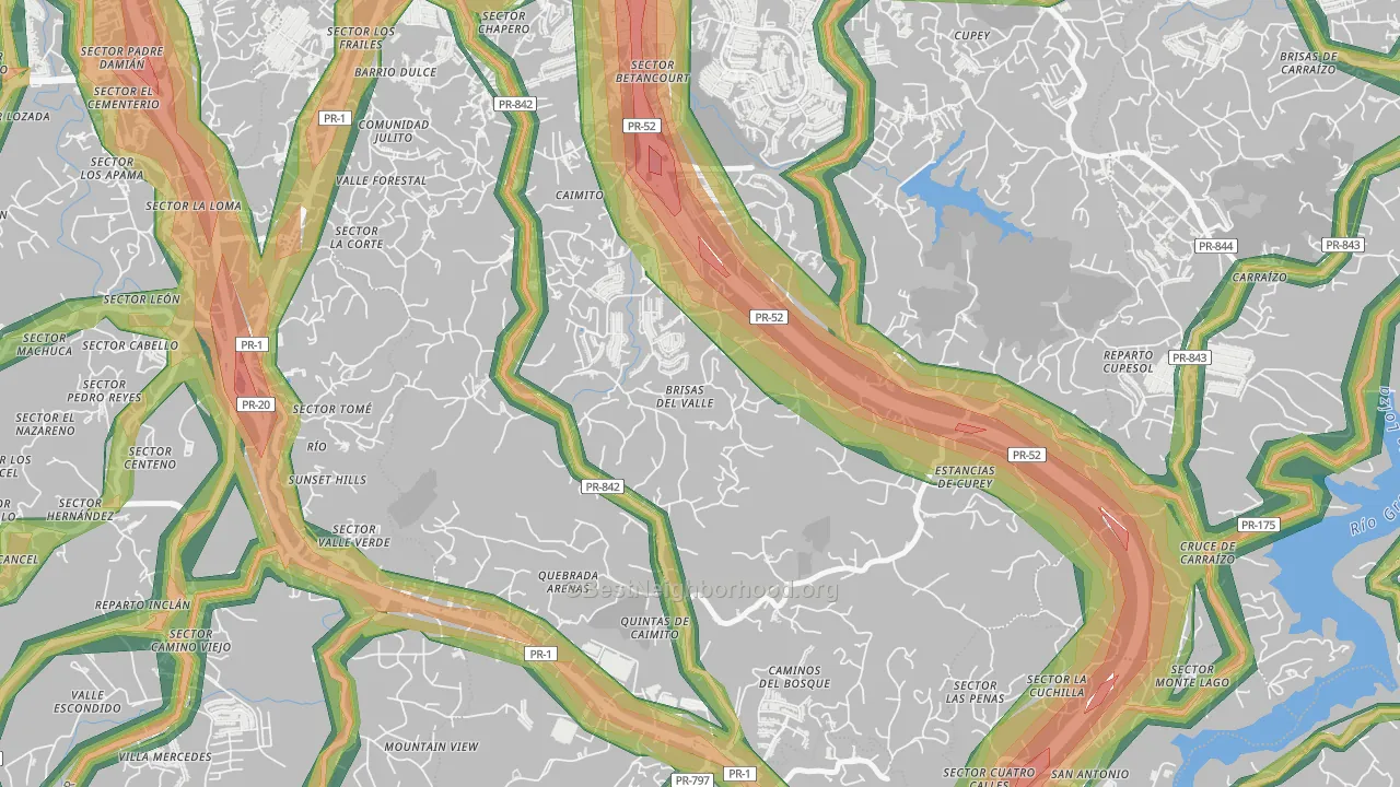 La Cumbre, PR Map of Noise Levels in La Cumbre