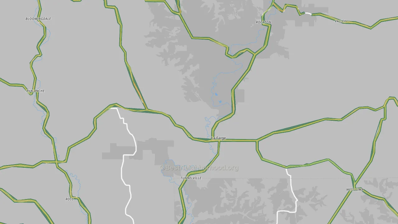 La Farge, WI Map of Noise Levels in La Farge
