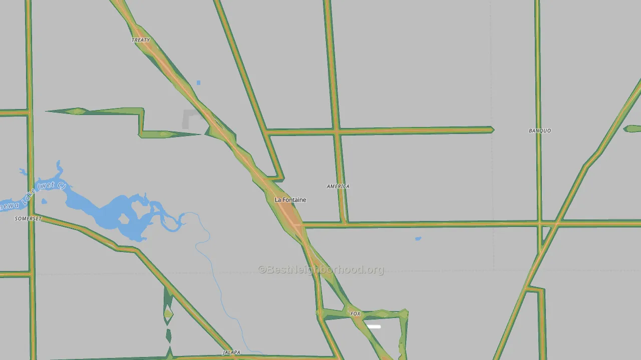 La Fontaine, IN Map of Noise Levels in La Fontaine