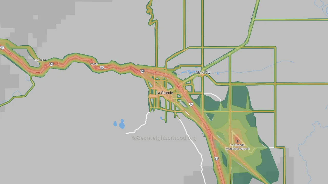 La Grande, OR Map of Noise Levels in La Grande